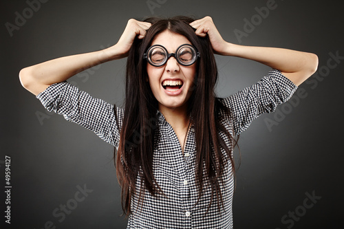 Photo: Closeup female geek Closeup female geek