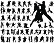 Silhouettes of tango players