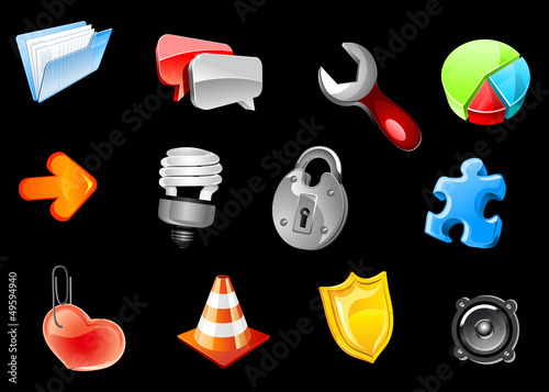 Vector: Glossy icons for web design Glossy icons for web design