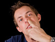 Photo: adult male nose picking adult male nose picking