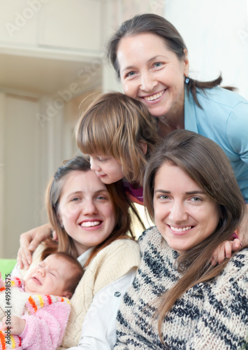 Photo: grandmother with her daughters and granddaughters grandmother with her daughters and granddaughters