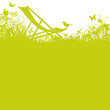 Grashalme Vogel und Liegestuhl