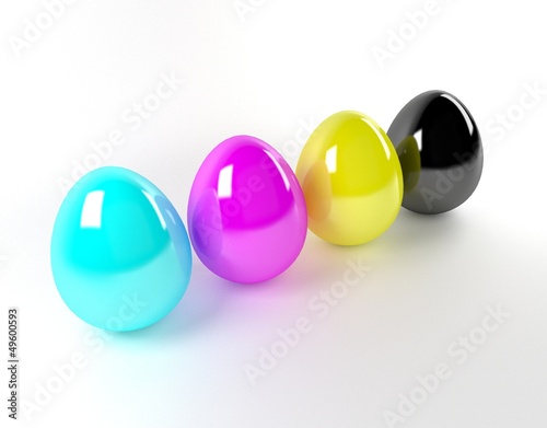 Illustration: CMYK Easter Eggs CMYK Easter Eggs