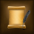 black feather and old scroll