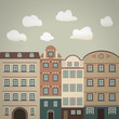 old town vintage illustration