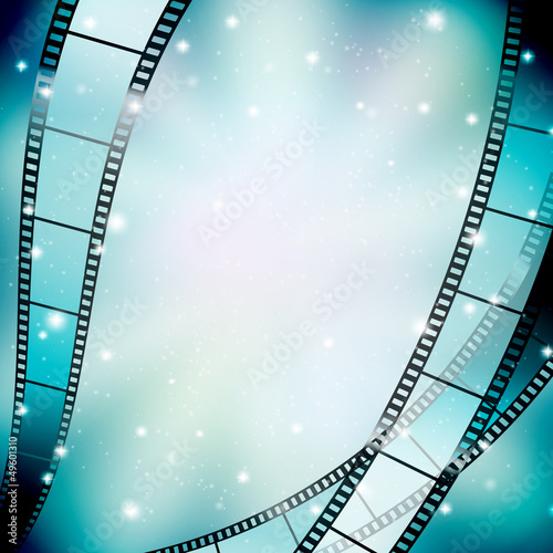 Vector: background with filmstrip and stars background with filmstrip and stars