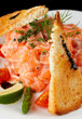 Salmon carpaccio in plate