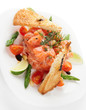 Salmon carpaccio in plate