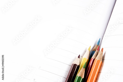 Photo: Color pencil and agenda Color pencil and agenda
