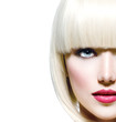 Fashion Stylish Beauty Portrait. Beautiful Girl's Face Close-up