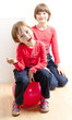 Photo: two playing sisters two playing sisters