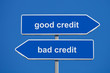 Good Bad Credit Signpost