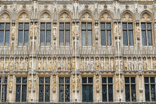Photo: Medieval city hall on Grand Place in Brussels Medieval city hall on Grand Place in Brussels