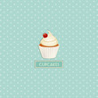 cupcake and polka dot background