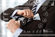 Business meeting in a virtual space conceptual business illustra