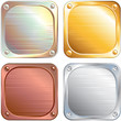Vektor: Square Metallic Plates, Signs. Vector Illustration Square Metallic Plates, Signs. Vector Illustration