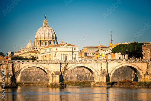 Photo: Tiber and St. Peter's cathedral, Rome Tiber and St. Peter's cathedral, Rome