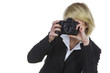 Frau fotografiert mit Kamera