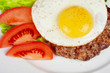 steak beef meat with fried egg