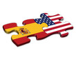 Illustration: US & Spanish Flags (Spain US English languages translation) US & Spanish Flags (Spain US English languages translation)