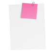 Blatt Papier mit angeheftetem Notizzettel