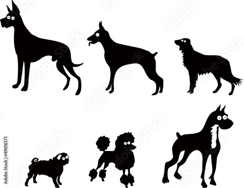 Vector: Set of Dog Silhouettes Set of Dog Silhouettes