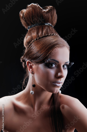 Photo: Young beautiful girl naked with a coral necklace Young beautiful girl naked with a coral necklace
