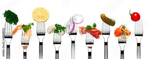 Photo: Food on forks Food on forks