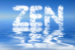 Mot zen, nuages et reflets