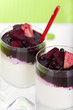 Detailaufnahme Joghurt und Quarkdessert - Detail view Yogurt and