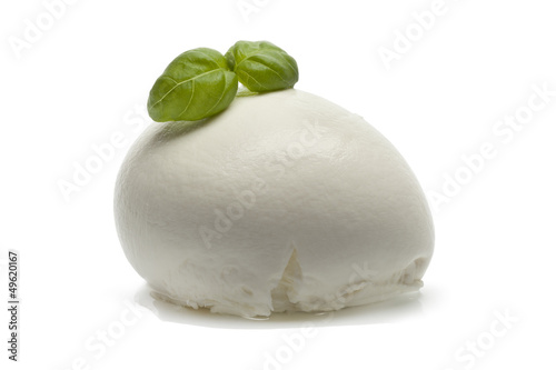 Photo: Fresh Mozzarella with basil leaves Fresh Mozzarella with basil leaves
