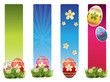 Easter banners with colorful Easter eggs