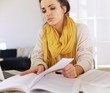 University Student Studying Her Homework