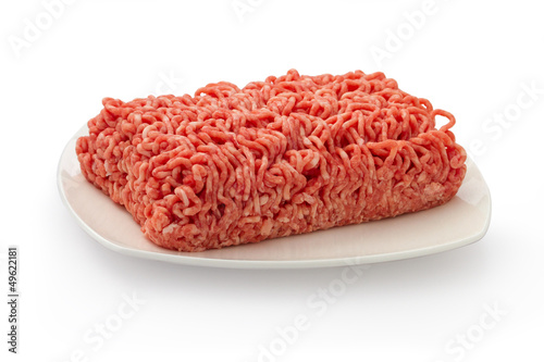Photo: minced meat isolated on white background minced meat isolated on white background