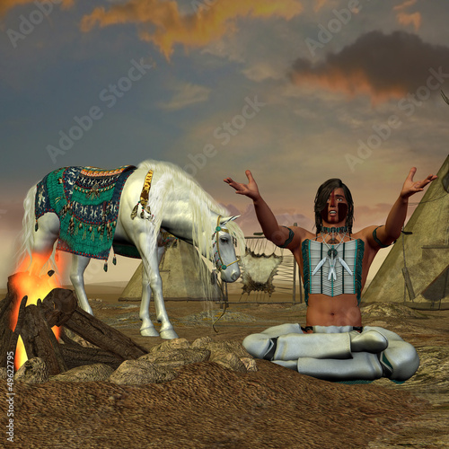 Illustration: Indian Cry for Rain Indian Cry for Rain