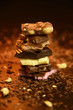 Appetizing pieces of chocolate