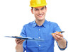 Engineer with pen and clipboard
