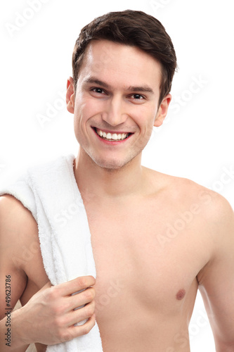 Photo: Smiling man with towel Smiling man with towel