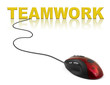 Computer mouse and word Teamwork