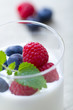 Joghurt mit Beeren im Glas