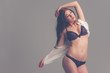 lingerie brunette