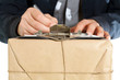Messenger delivering a package
