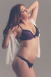 lingerie brunette