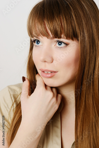 Photo: young woman with long hair young woman with long hair