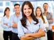Businesswoman leading a team