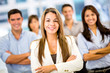 Businesswoman with a group