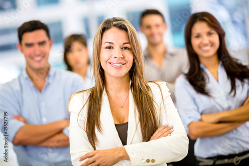 Photo: Businesswoman with a group Businesswoman with a group