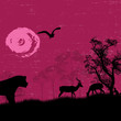 Africa / safari - silhouettes of wild animals