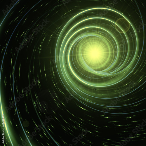 Illustration: star with green spirals star with green spirals