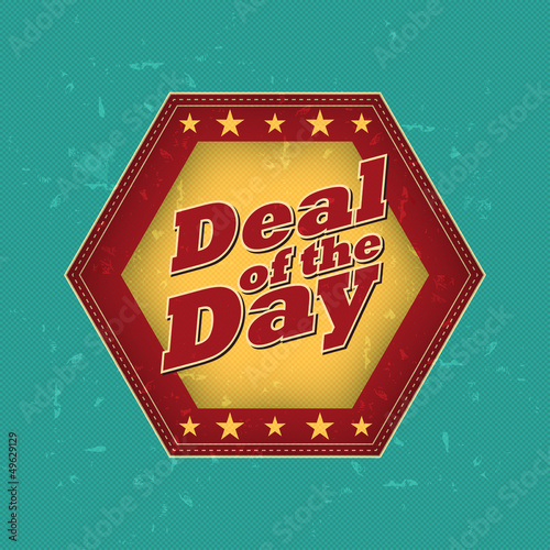 Illustration: deal of the day - retro label deal of the day - retro label